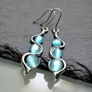 Elegant Silver and Blue Earrings